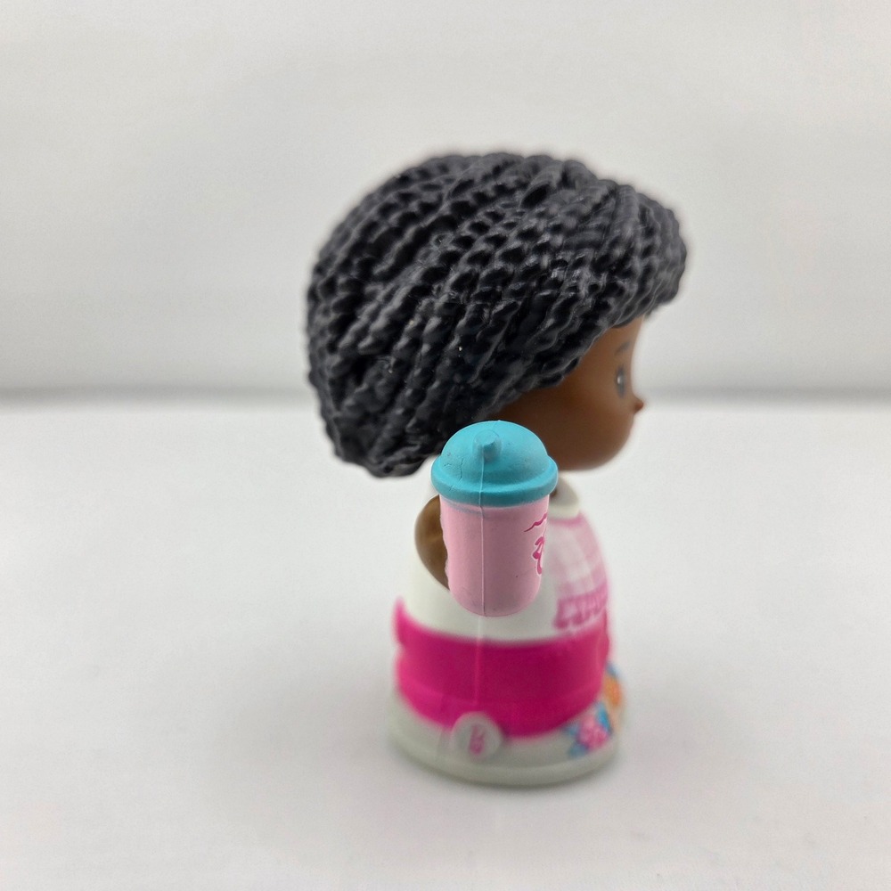 Fisher Price Little People Girl with Pink Smoothie Cup Floral Skirt Figure 2022 - Picture 4 of 5
